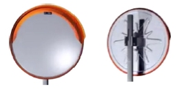 Polished stainless steel round convex safety & security mirrors